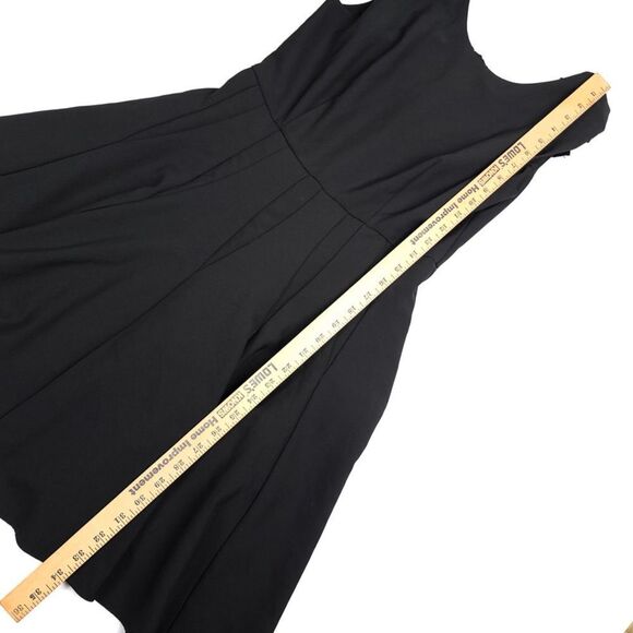 HAVVA Ballet Bow Back Tailored Seam Fit and Flare Mini Dress Black Minimal Small - Picture 5 of 11